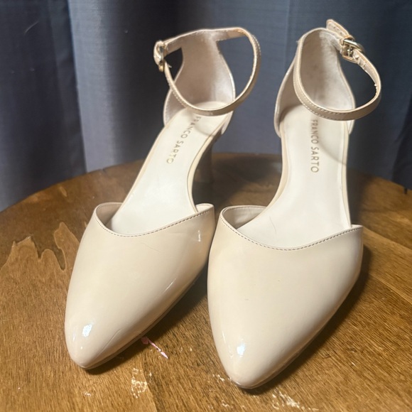 Franco Sarto Remmy Nude Ankle Strap Kitten Heels, 6.5 - Picture 2 of 9